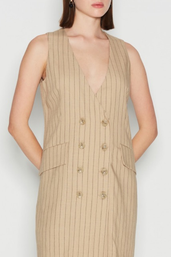 MIRAGE VEST DRESS BEIGE